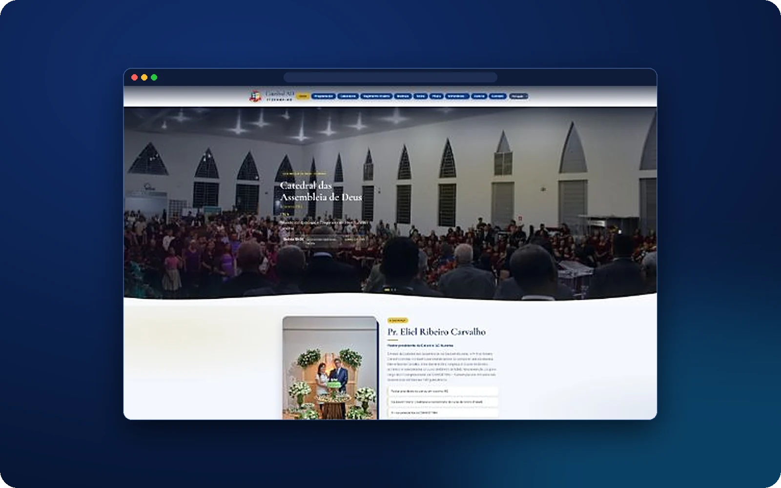 Tela do Site Catedral AD Iturama